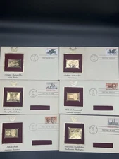 80s-90s USPS Commemorative Society Gold Replica Stamp 1st Day Of Issue Cover