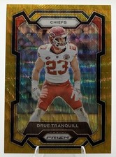 2023 Panini Prizm Drue Tranquill #156 Gold Wave Prizm /10 SSP Kansas City Chiefs