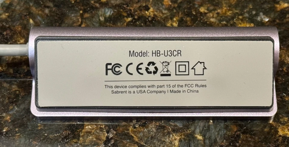 Sabrent 3 Port USB-C to 3.0 Hub with SD/Micro SD Card Reader HB-U3CR Excellent - Image 3 of 4