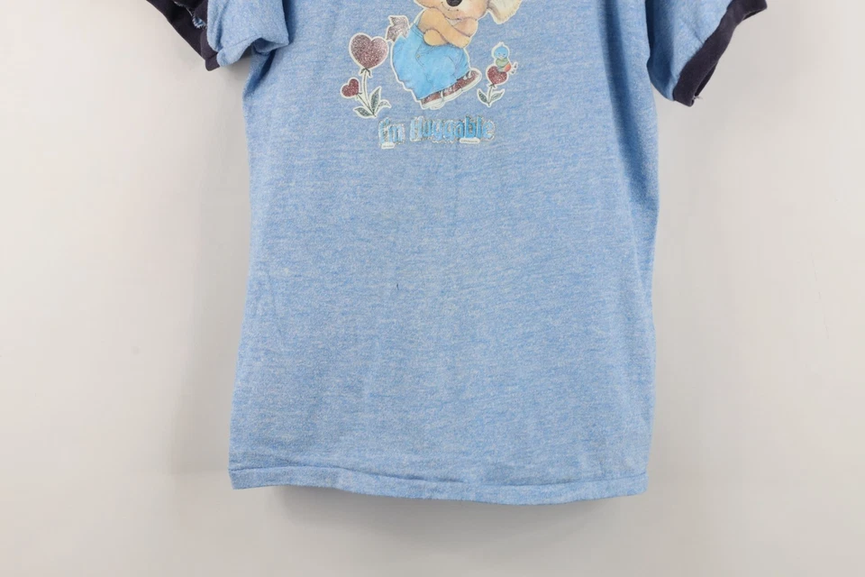 Camiseta deportiva de colección años 70 Russell Athletic para mujer S tejida koala oso timbre azul EE. UU. Foto 3 de 4