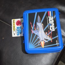 Aladdin GI Joe Plastic Lunchbox & Thermos Set Blue A Real American Hero