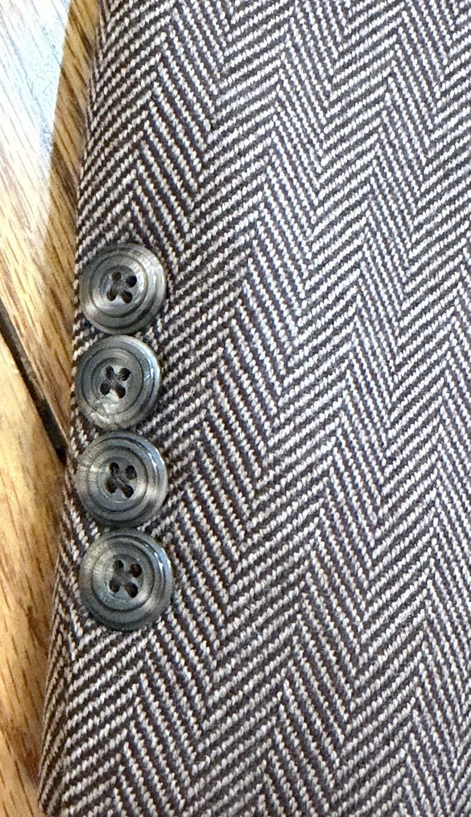 Neiman Marcus Brown Herringbone Pattern Wool Spor… - image 9