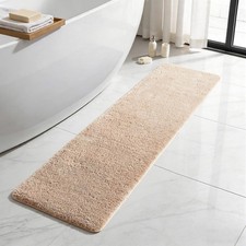 Beige 16x60" Bathroom Runner Rug Ultra Soft Bath Mat Machine Washable