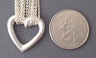 Sterling Silver Necklace Multi Chain Stationary Heart Pendant 17" OTC ITALY — photo 4