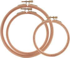 3 Pieces Beech Wood Embroidery Hoops Set By 7 Inch to 9 Inch Circle Hoop Ring...