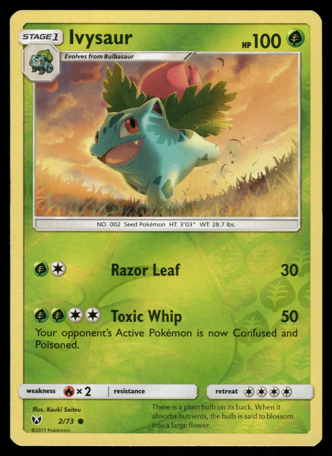 Ivysaur 2/73 Common Shining Legends Pokemon Reverse Holo Near Mint