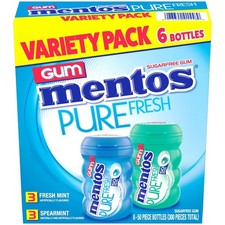 Mentos Pure Fresh Sugar-Free Chewing Gum Variety Pack, 50 Pieces, 6 Pack