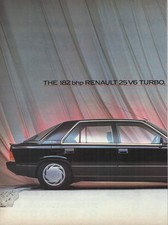 RENAULT 25 V6 TURBO original 1985 2-sided magazine advert cutting ?discretion?