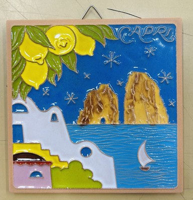 Vietri Ceramics 4x4   Capri Tile Made/painted by hand in Italy