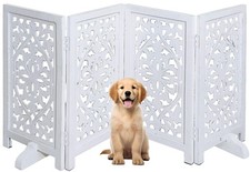 The Wooden Town Pet Gate White 56"x28" Lily 4 Panel
