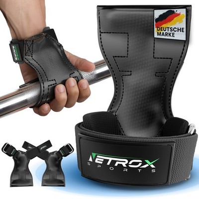 Profi Zughilfen Handschuhe Grips Haken Fitness Kraftsport Krafttraining Männer