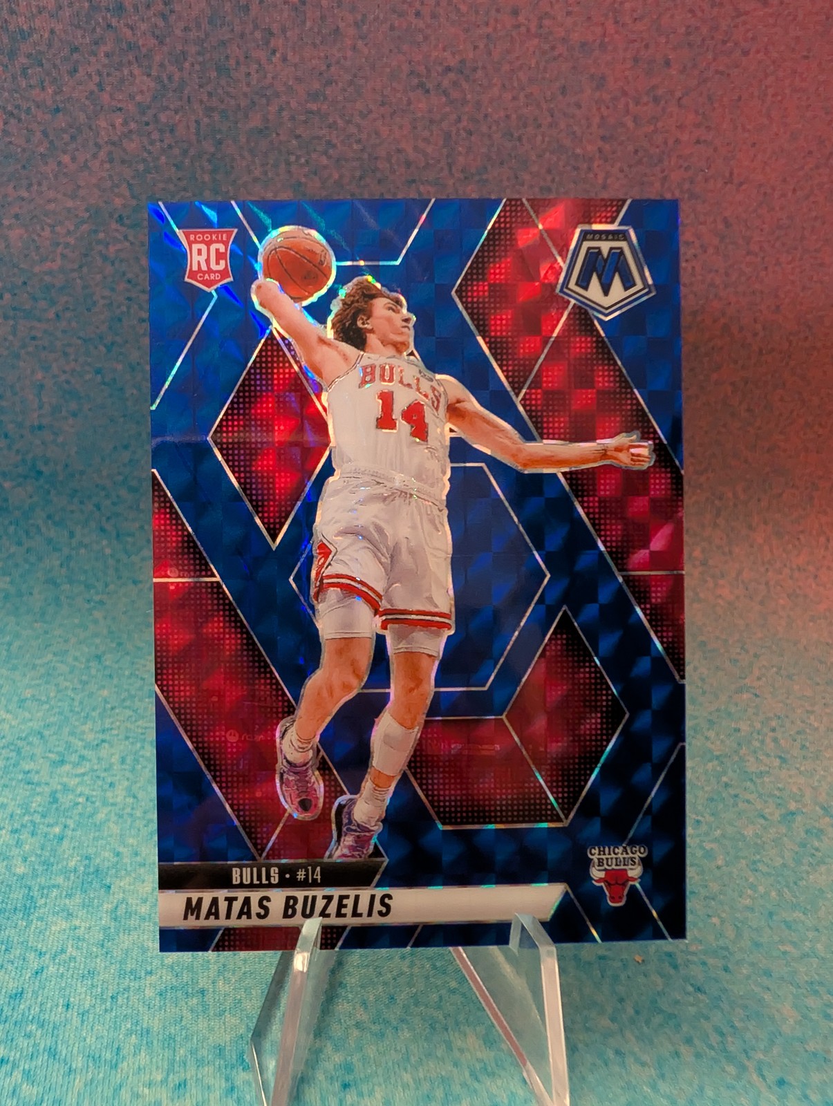 2024-25 Panini Mosaic #223 Matas Buzelis Blue Mosaic #/199