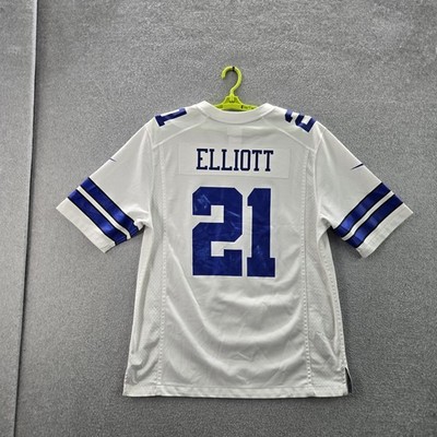 Dallas Cowboys Men Jersey L White Ezekiel Elliott 21 Nike On Field