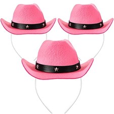 3 Pcs halloween Cowboy Hat Headbands Cowgirl Birthday Headband Women Costume