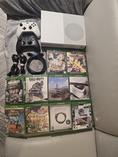 Xbox One S 1TB Console White BUNDLE W/2 Controllers  10 Rare Games.TESTED
