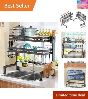 Durable Stainless Steel Dish Drying Rack   Maximizes Kitchen Space Effortlessly