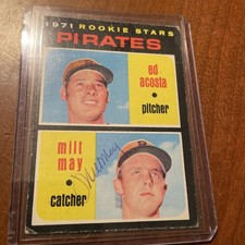 1971 TOPPS Milt May Auto Card Pirates Rookie Stars Baseball #343 (RC)  Signed. rookie card picture