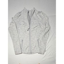 Lululemon Define Jacket Gray White Space Dye Heathered Full Zip Size 12 T8