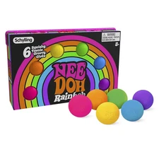 Teenie Nee Doh Rainbow Squeeze Toy Six Pack Colorful Collectible Ages 3+