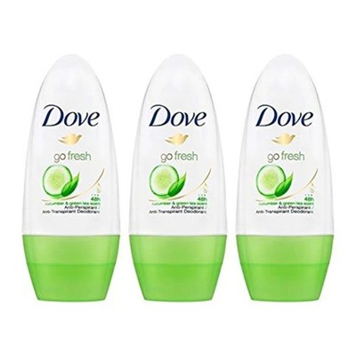 Dove Go Fresh Cucumber Green Tea Scent Antiperspirant Roll On, 50ml (Pack of 3)