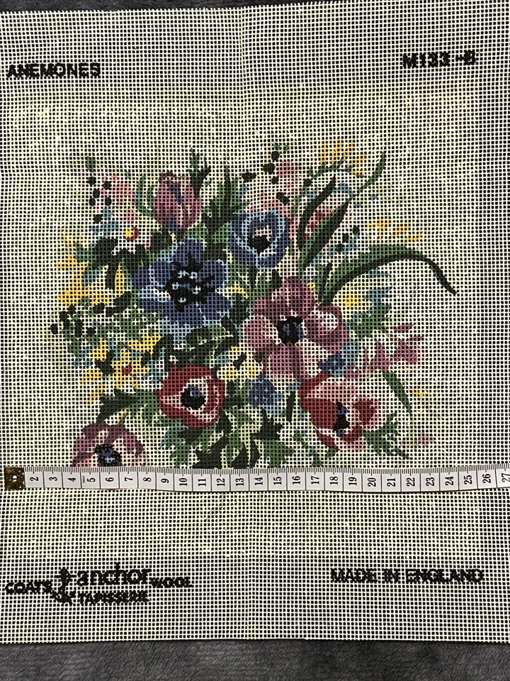 Vintage Anchor Tapestry Needlepoint Canvas Only - Anemones - Image 4 of 4