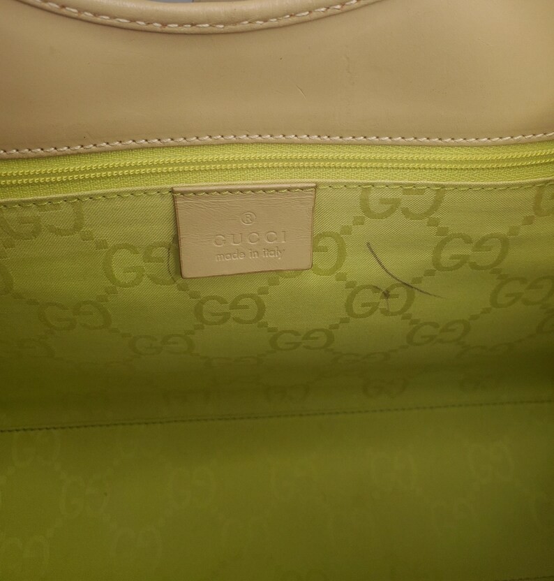 Authentic Gucci Structured Jackie Beige Leather S… - image 4