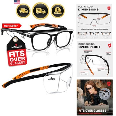 Safety Glasses Over Eyeglasses for Men and Women with Anti Scratch Lenses and...