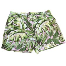 Tommy Bahama Linen Shorts Women 16 Hawaiian Floral Tropical Vacation Summer Luau