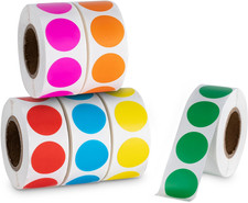 3000Pcs Colored Dot Stickers, 1" Label Sticker round Color Coding Labels Circle