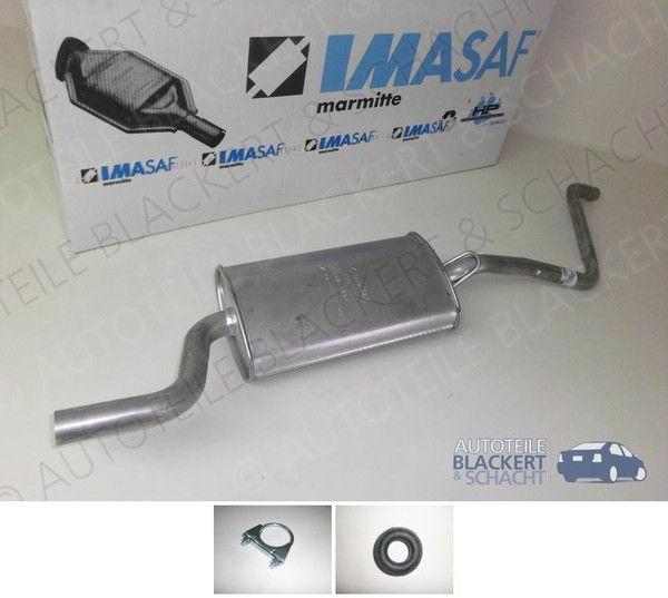 Imasaf ESD Auspuff Endtopf+Anbauteile für VW Polo 86C+Coupe+Kasten 1.0+1.3+1.4 D-image