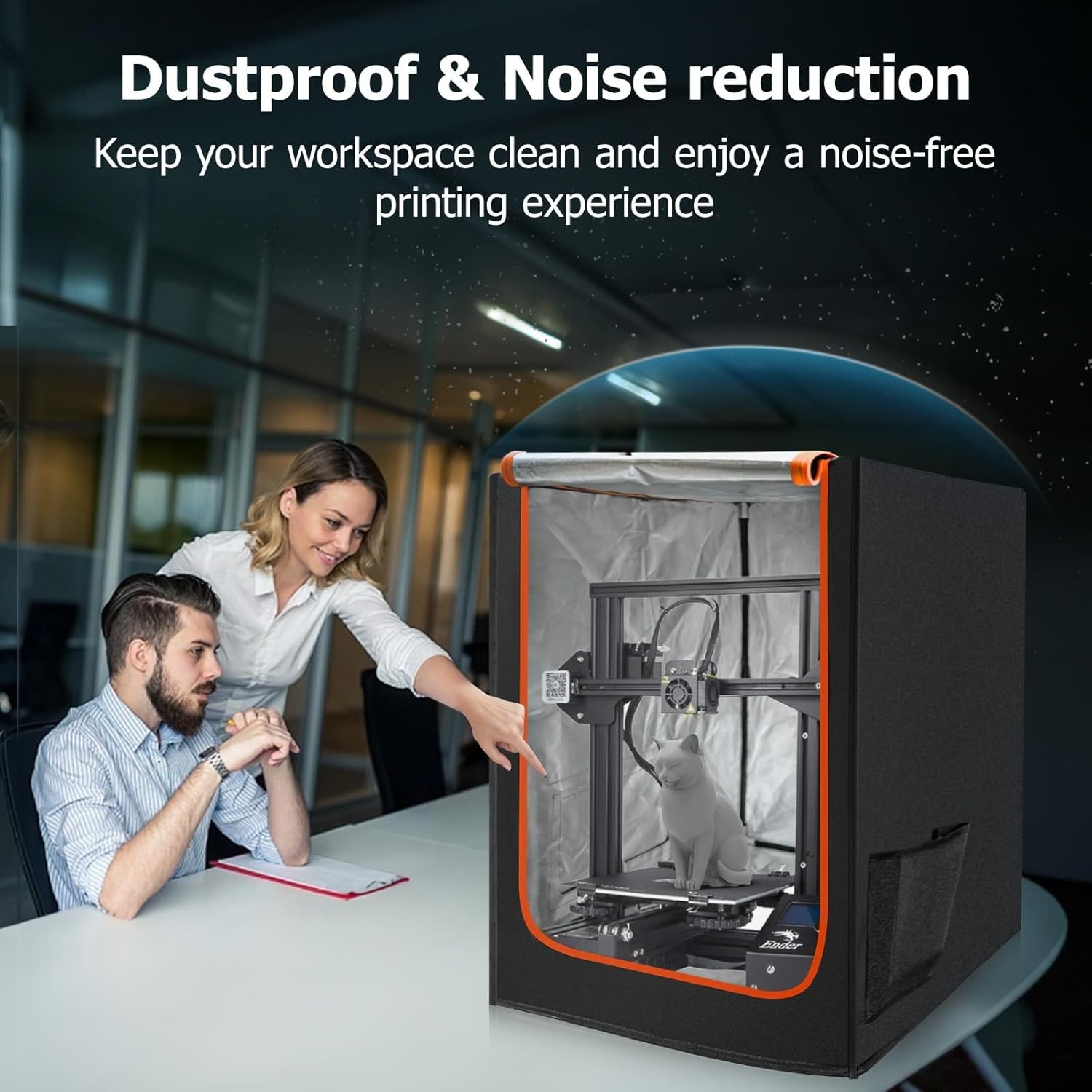 Constant Temperature 3D Printer Enclosure with LED - Compatible with Creality