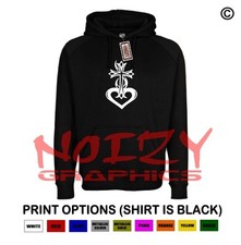 Cross 14 Heart Cute Christian Hoodie Black Sweatshirt Jesus Religious Worship