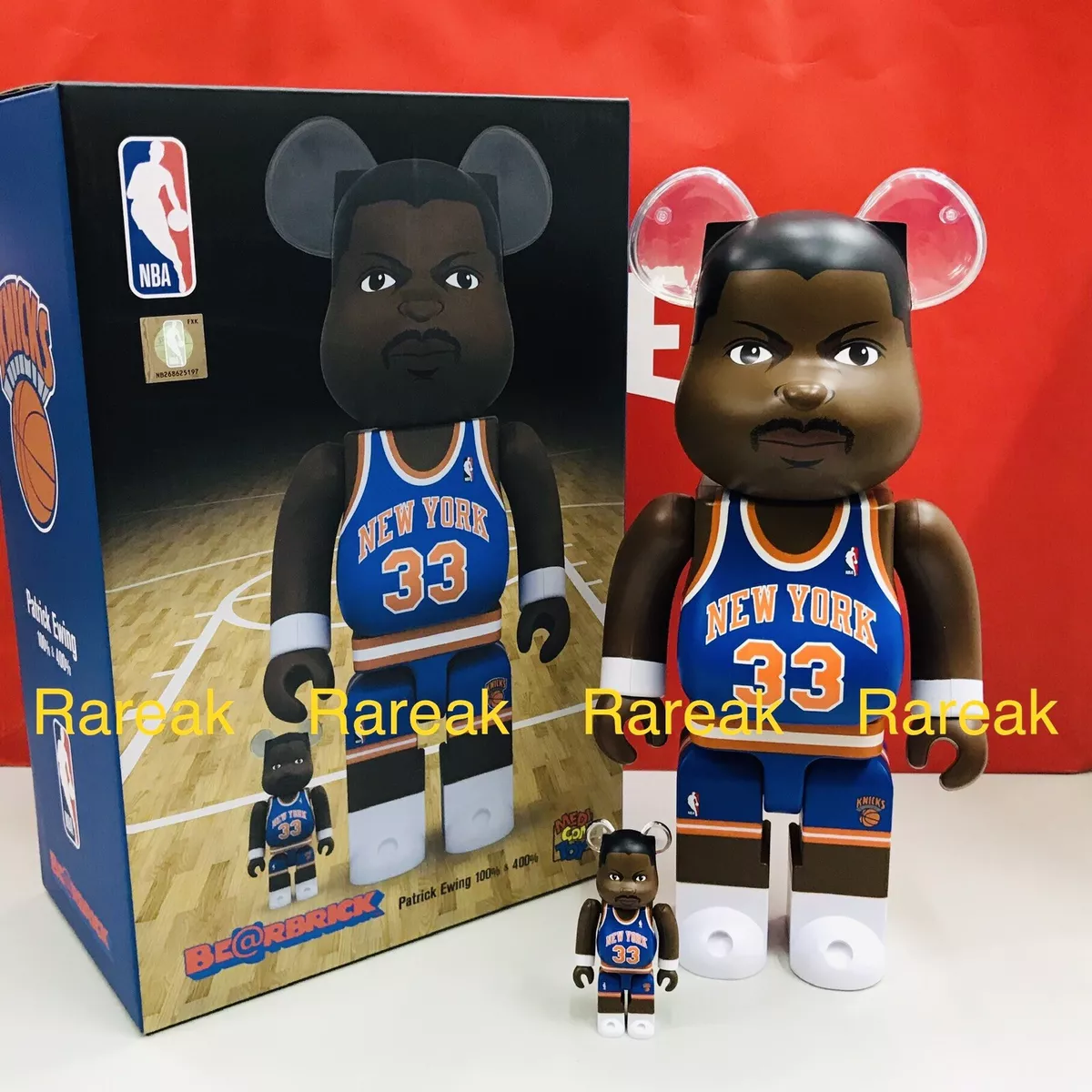 Medicom Bearbrick NBA Patrick Ewing New York 400% + 100% Be@rbrick Set 2pcs