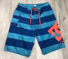 DC Board Shorts Blue Swim Trunks 100% Polyester Mens Size 30