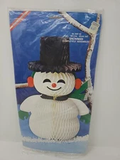 Amscan Vintage Christmas Die Cut Honeycomb Snowman Figure 16" Danish Design VTG