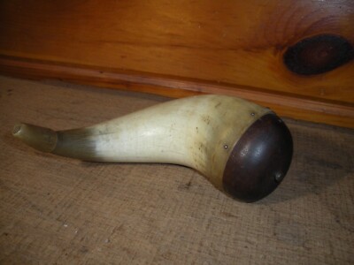 Vintage Handmade Black Powder Horn