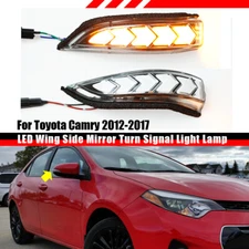 For Toyota Corolla E170 2014-2017 LED Side Mirror Turn Signal Light w/ DRL Clear