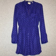 Sunshine & Shadow Vintage UO Purple & Black Long Sleeve Mini Dress Size Small