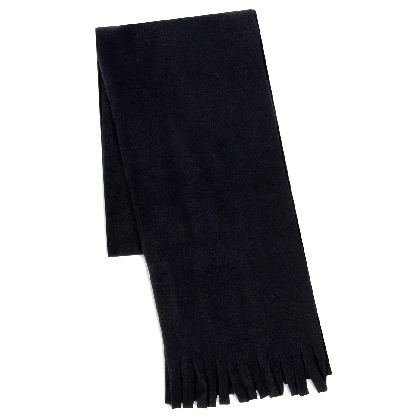 Pack Of 100 Scarves Adult Fleece 60" x 8" With Fringe - Black