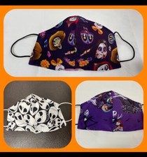 3 pc Handmade New Halloween Face Mask for Adults Double Layer