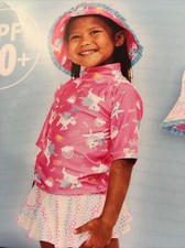 UV SKINZ UPF 50 Girl's Size 12/18m Pink Magical Unicorn 3-Piece Swim Set Beach