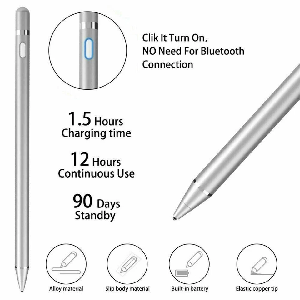 Generation For Apple iPad iPhone and Andriod Phones Active Stylus Pen Pencil 1st - Image 3 of 4