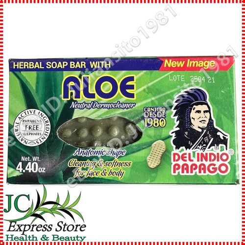 BARRA JABÓN ALOE HERBAL JABON HERBAL DE TOCADOR CON SABILA DEL INDIO PAPAGO 125 GR - Imagen 1 de 2