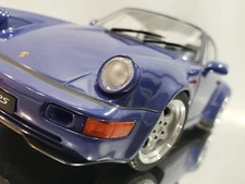 1/18 PORSCHE 911 RS 3.8 1990 (964) SOLIDO BLUE DIECAST MODEL CAR COLLECTIBLE