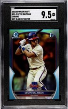 2023 Bowman Draft Chrome #BDC-2 Devin Saltiban 1st SGC 9.5 Sky Blue Refractor