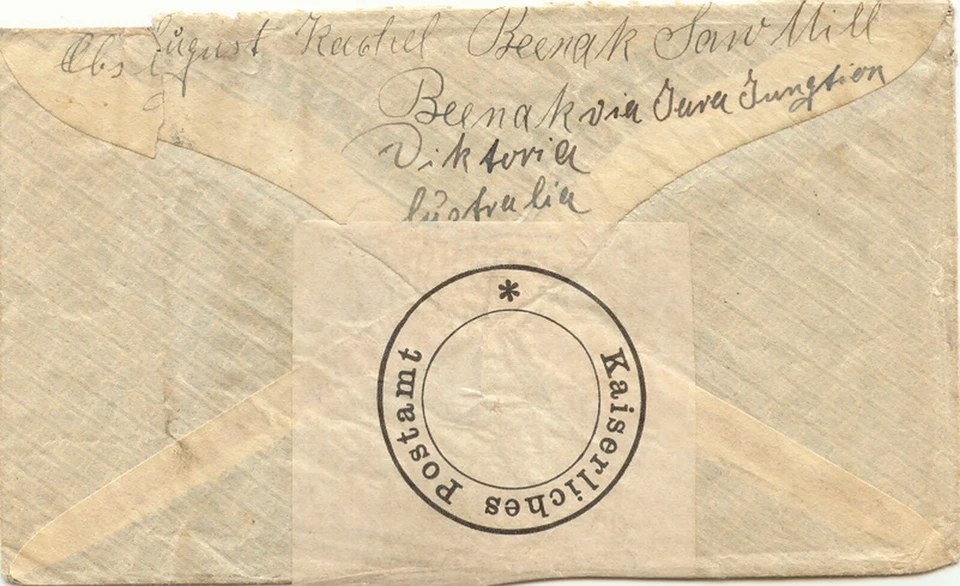 VICTORIA 1905 1/2 d + 1 d (2x) cover to SUNSTEDT near KÖNIGSLUTTER CENSORSHIP - Image 4 of 4