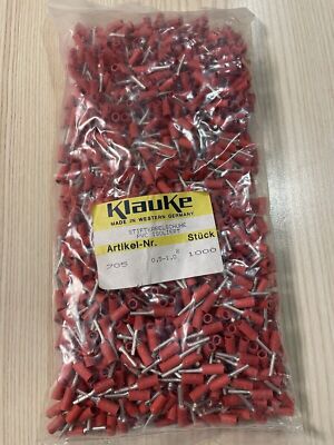 1000pcs Klauke Pin Cable Lugs Insulated 0.5-1.0.  Item 705