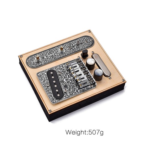 Schwarz Nickel Gitarrenbrücke Alnico 5 Tonabnehmer Steuerplatte Set für Telecaster Tele - Bild 6 von 10