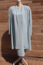 DAYMOR COUTURE Beaded Baby Blue Evening Dress,Matching Coat Womens L Canada-B133