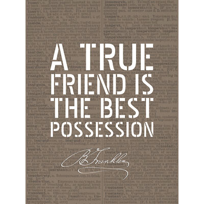 Dictionary Page Quote Benjamin Franklin True Friend Huge Wall Art Poster Print